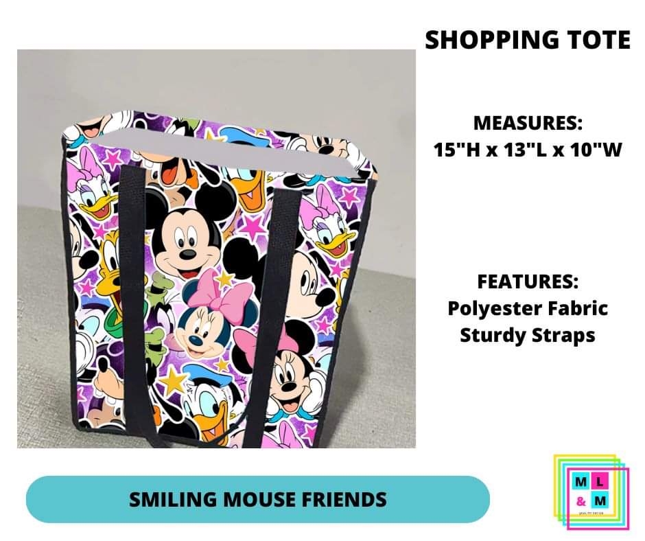 Smiling Mouse Friends Shopping Tote