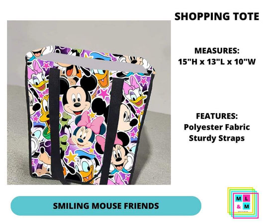 Smiling Mouse Friends Shopping Tote