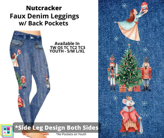 Nutcracker Full Length Faux Denim w/ Side Leg Designs
