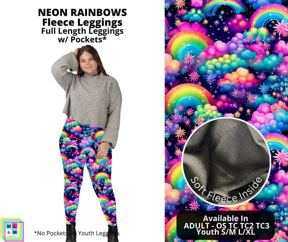 Neon Rainbows Fleece Leggings