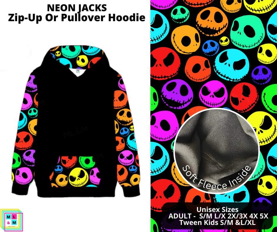 Neon Jacks Zip-Up or Pullover Hoodie