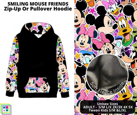 Smiling Mouse Friends Zip-Up Hoodie