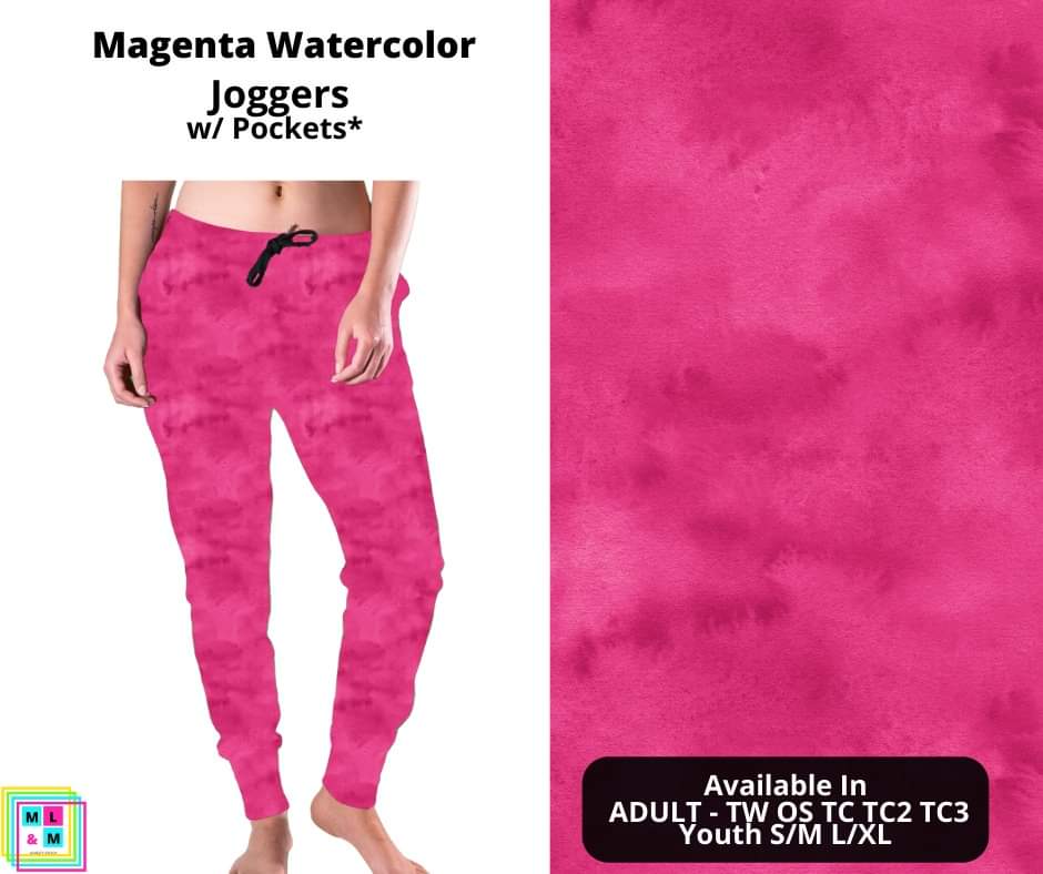 Magenta Watercolor Joggers