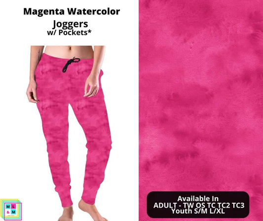 Magenta Watercolor Joggers