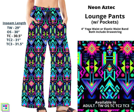 Neon Aztec Full Length Lounge Pants