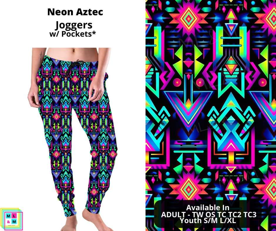 Neon Aztec Joggers