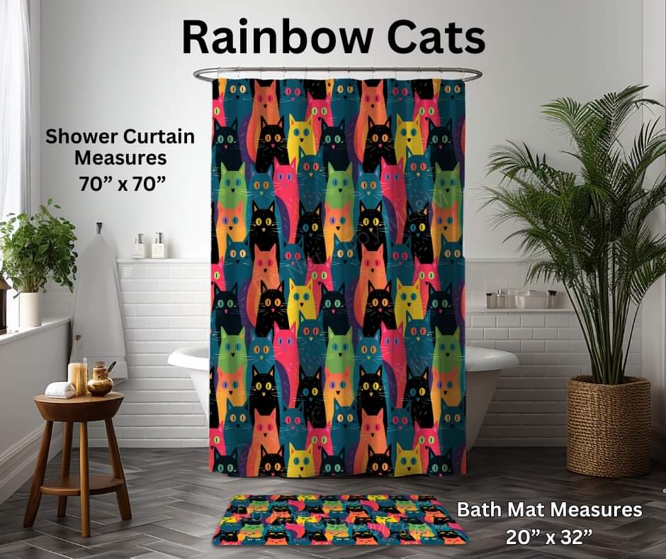 Rainbow Cats Custom Shower Curtain