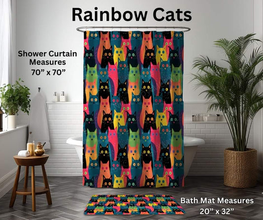 Rainbow Cats Custom Shower Curtain