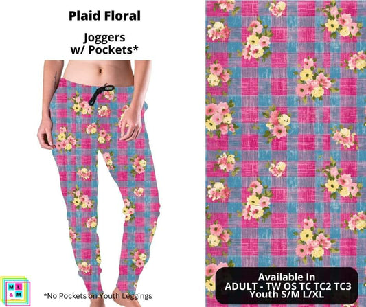 Plaid Floral Joggers