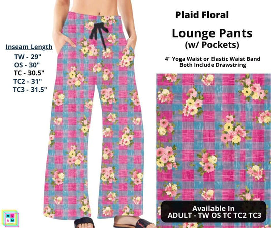 Plaid Floral Full Length Lounge Pants