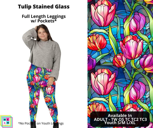 Tulip Stained Glass Full Length Leggings w/ Pockets