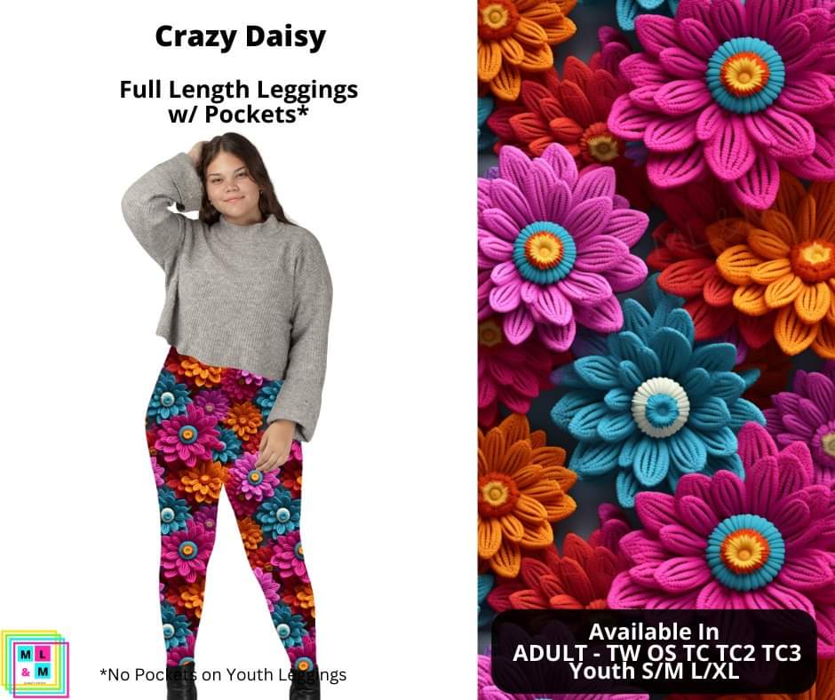 Crazy Daisy Full Length Leggings w/ Pockets