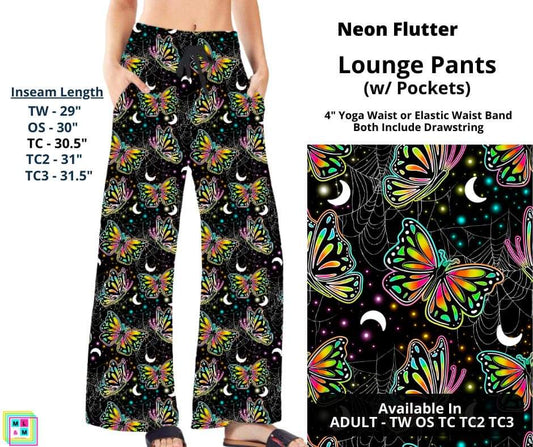 Neon Flutter Plaid Full Length Lounge Pants