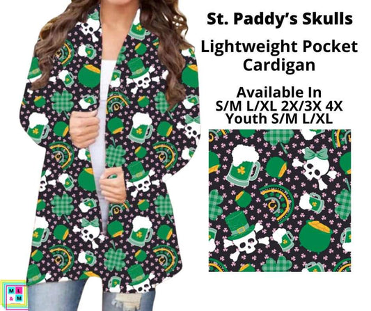 St. Paddy's Skulls Pocket Cardigan