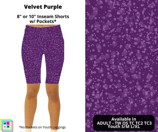 Velvet Purple Shorts w/ Pockets