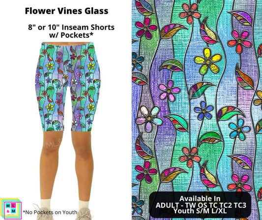 Flower Vines Glass Shorts