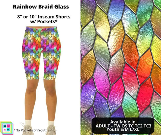 Rainbow Braid Glass Shorts w/ Pockets