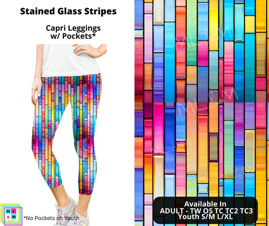 Stained Glass Stripes Capri Length w/ Pockets