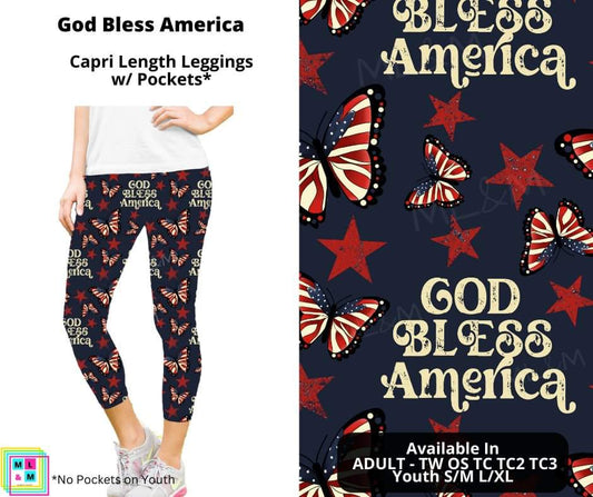 God Bless America Capri Length w/ Pockets