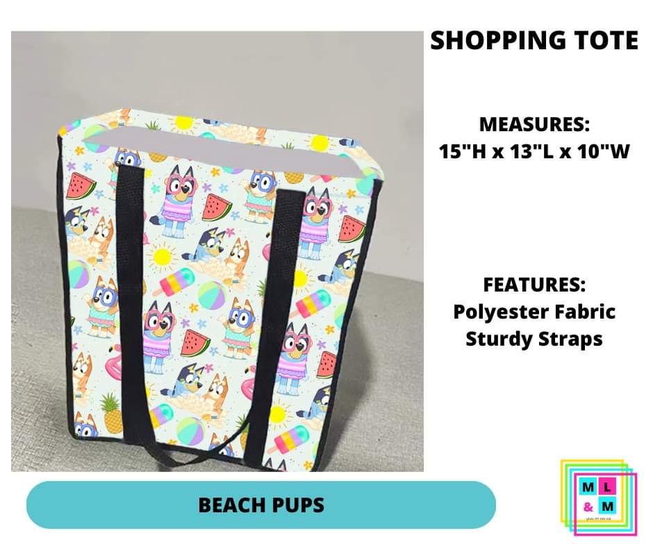 Beach Pups Shopping Tote