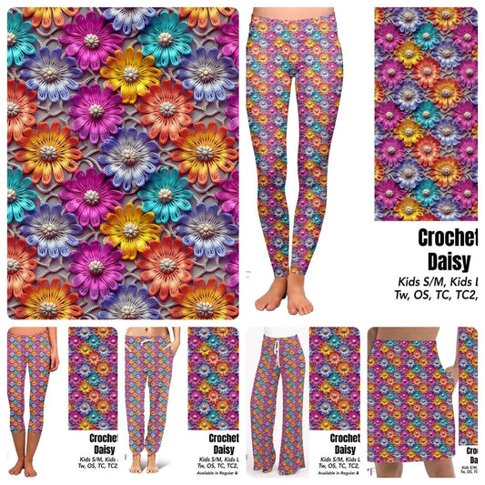 Crocheted Daisy capris with pockets