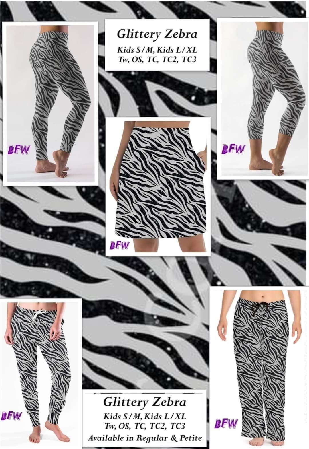 Glittery Zebra skort