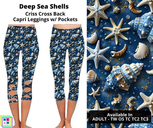 Deep Sea Shells Criss Cross Capri w/ Pockets