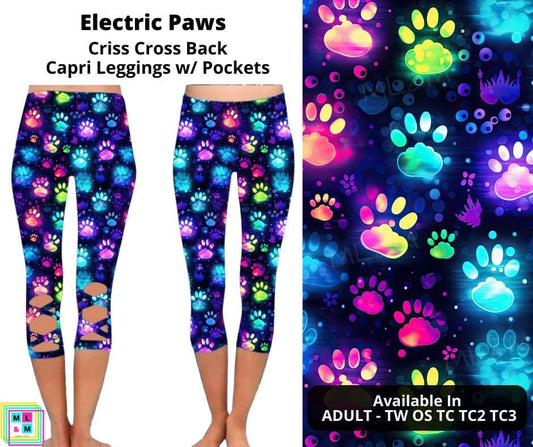 Electric Paws Criss Cross Capri w/ Pockets