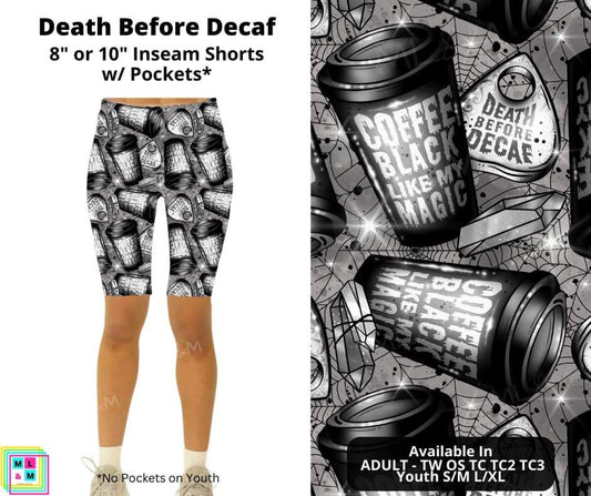 Death Before Decaf Shorts w/ Pockets