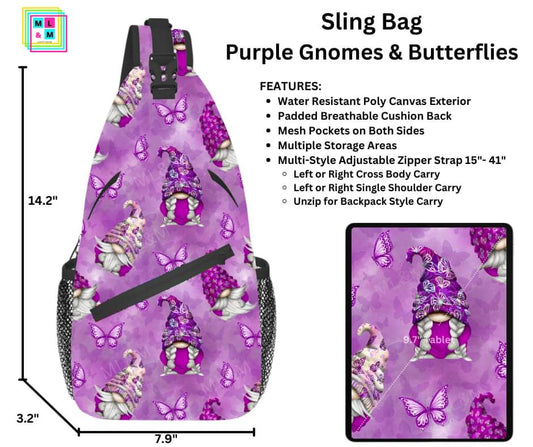 Gnomes & Butterflies Sling Bag