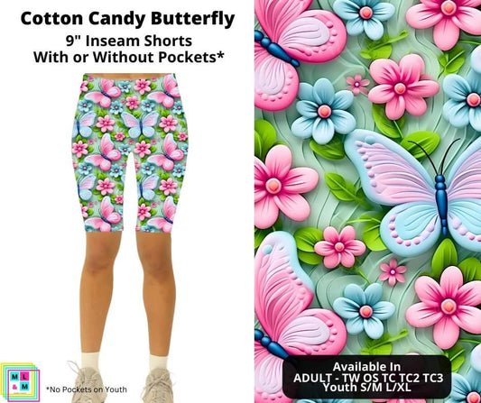 Cotton Candy Butterfly Shorts w/ Pockets