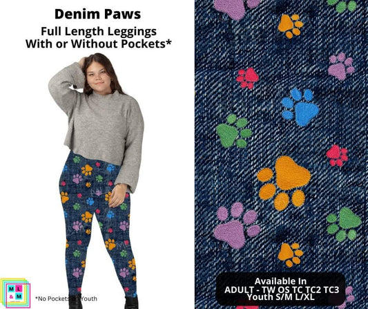 Denim Paws Full Length Leggings w/ Pockets