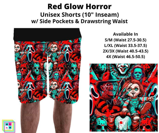 Red Glow Horror Unisex Shorts