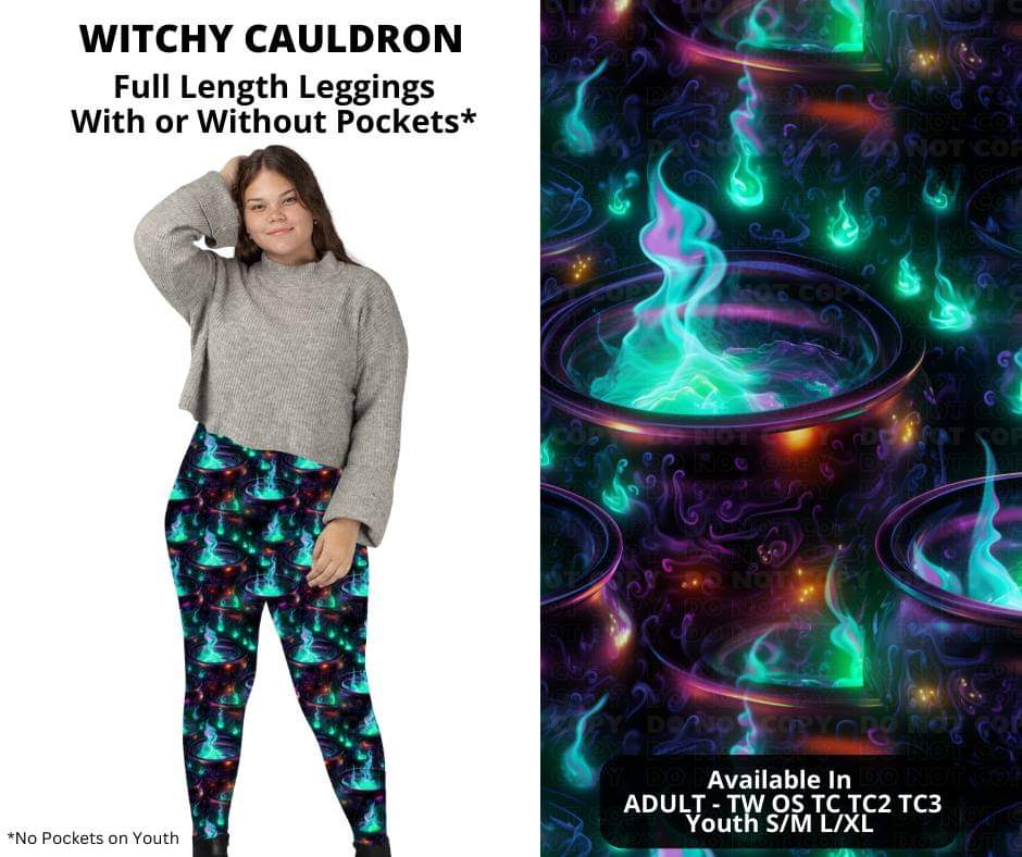 Witchy Cauldron Full Length Leggings w/ Pockets