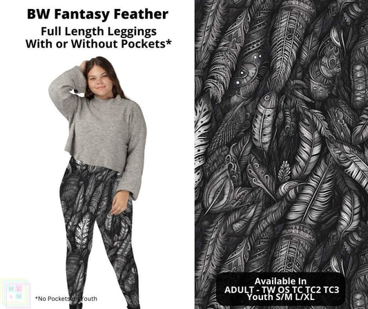 BW Fantasy Feather Full Length Leggings w/ Pockets