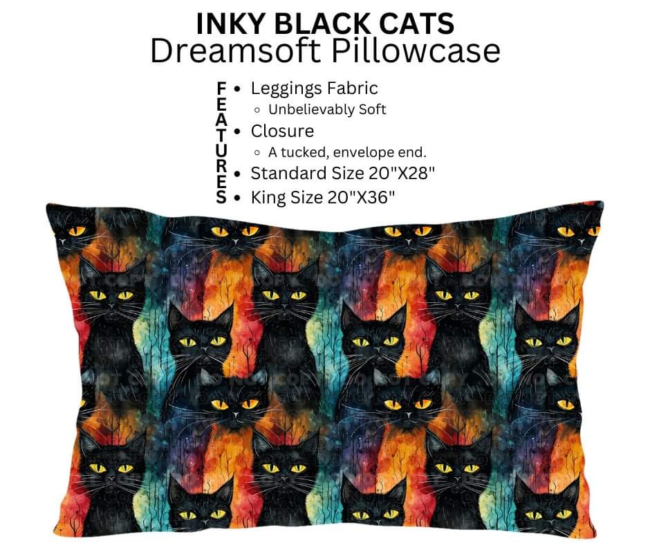 Inky Black Cat Dreamsoft Pillowcase