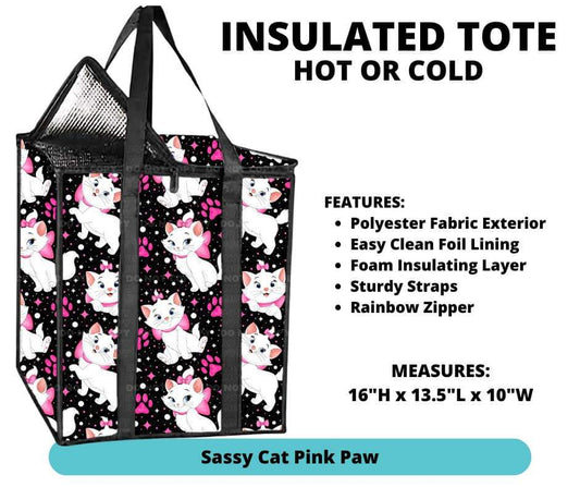 Sassy Cat Pink Paw Insulated Tote