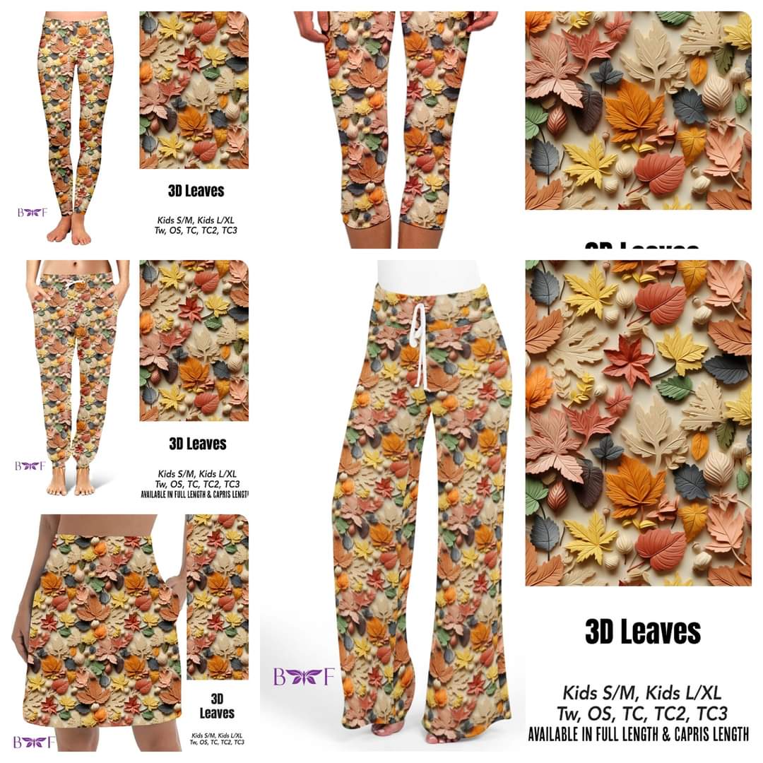 3D Leaves capris with pockets