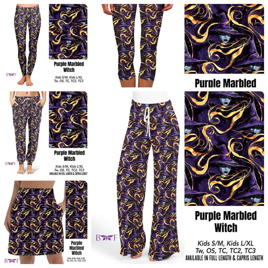 Purple Marbled Witches capris and skorts with pockets