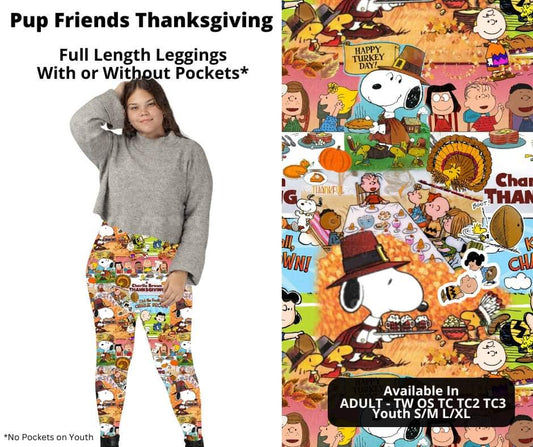 Pup Friends Thanksgiving Full Length Leggings w/ Pockets