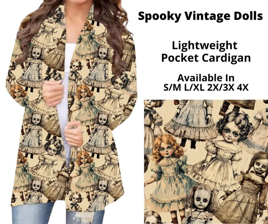Spooky Vintage Dolls Pocket Cardigan