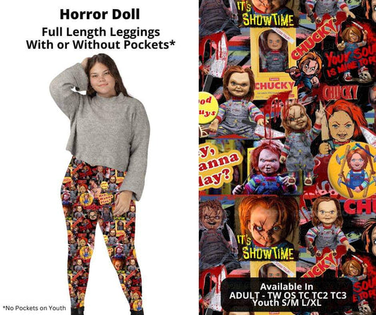 Horror Doll Full Length Leggings w/ Pockets