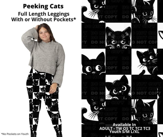 Peeking Cats Full Length Leggings w/ Pockets