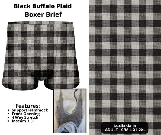 Black Buffalo Plaid Boxer Briefs