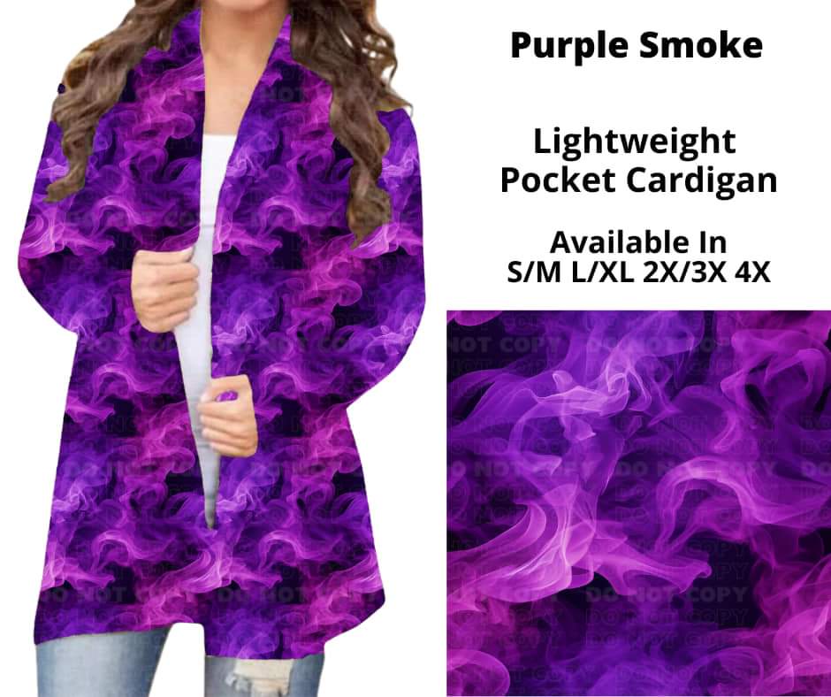 Purple Smoke Pocket Cardigan