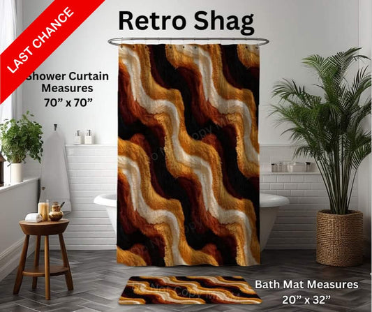 Retro Shag Custom Shower Curtain