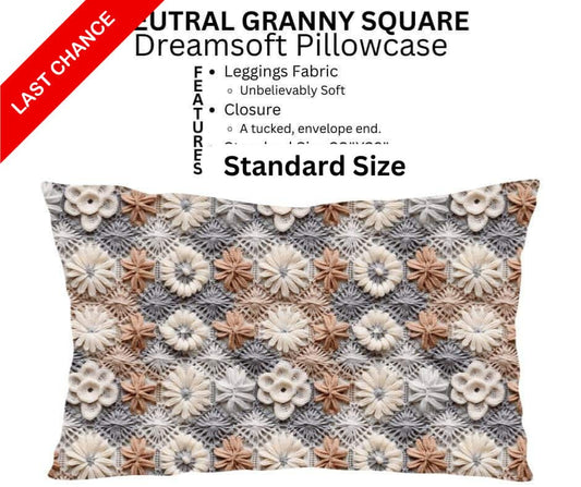 Neutral Granny Square Dreamsoft Pillowcase