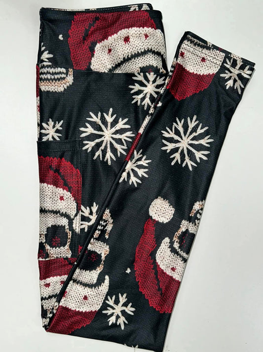 Santa Skull Leggings w/ Pockets