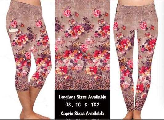 Vintage Floral with pockets leggings and capris