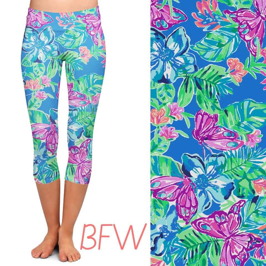 Butterfly Palms capris with pockets